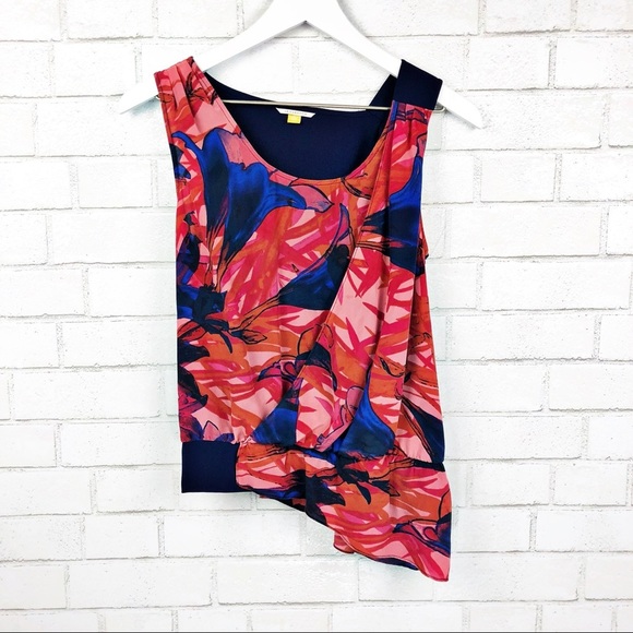 Anthropologie Leifsdottir Malva Floral Silk Tank 0 - Picture 3 of 6